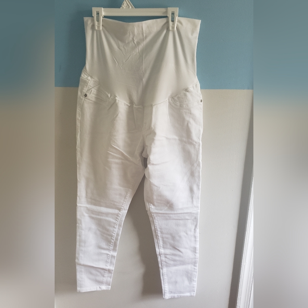 Womens white maternity jeans